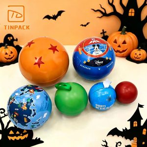 Scatola di Latta a Forma di Palla di Alta Qualità per Dolci, Biscotti e Cioccolatini, Ideale per Feste di Halloween e Natale - Product Image 6