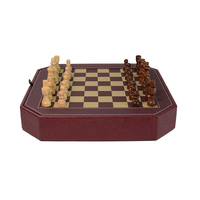 Offre Spéciale 11 pouces pliant magnétique PU cuir jeu d'échecs en bois 3 1 jeux Backgammon échecs 29*29cm conseil OEM personnalisable