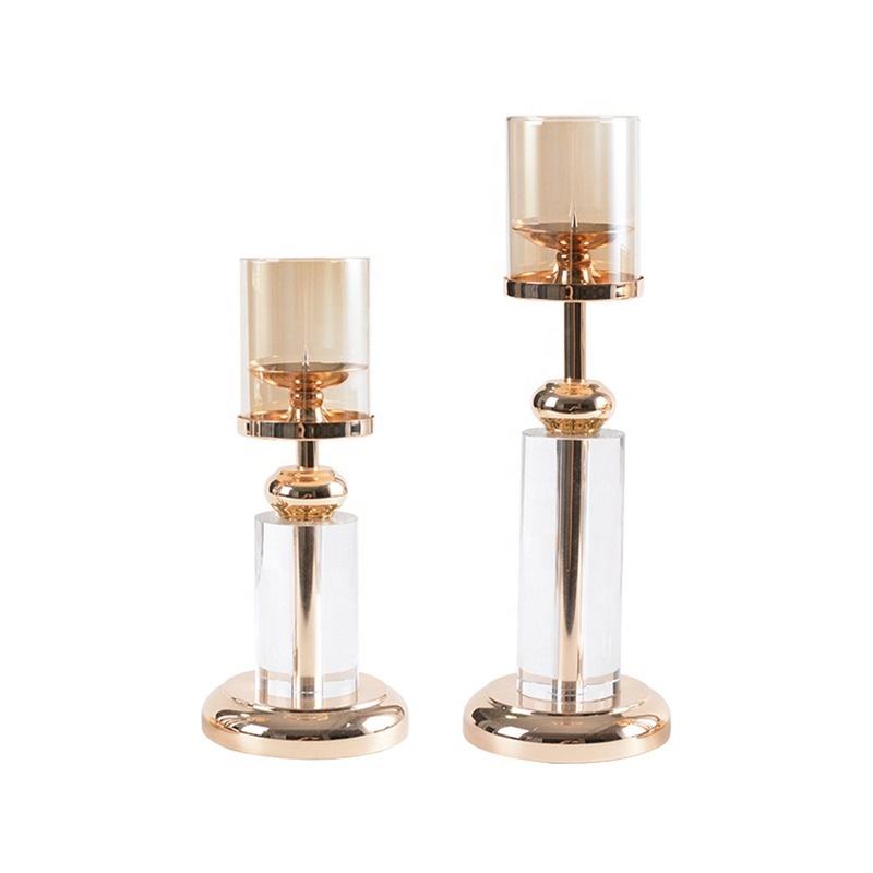 Gold crystal candlestick