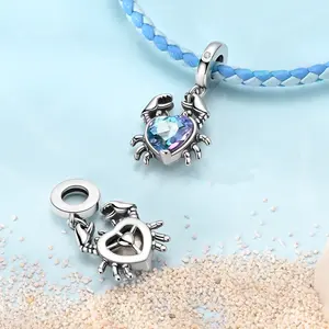 MULA Charm-Perle pendentif crabe doré soleil en argent 925 pour la fabrication de bracelets originaux pour enfants avec pierre de zircon - Product Image 4