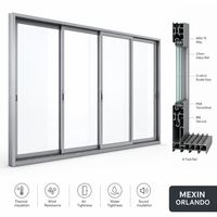Fenêtre coulissante en alliage d'aluminium à rupture de pont thermique MEIXIN ORLANDO Hejing, étanche, coupe-vent, insonorisée, certifiée Energy Star, pour extérieur et sous-sol