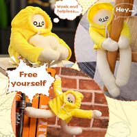 Boneka Pisang Lucu, Boneka Hewan Aneh dengan Magnet, Bantal Plush Lucu dan Unik yang Dapat Diganti, Mainan Penghilang Stres