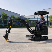Mini-excavatrice sur chenilles personnalisée de 1,2 tonne, 0,8 tonne, 1,6 tonne, CE EPA EURO 5, hydraulique, spécifications agricoles