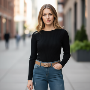 Cinturón de Cuero PU Angelina con Hebilla Cuadrada de 4x110cm, Cinturón de Moda para Mujer - Product Image 3