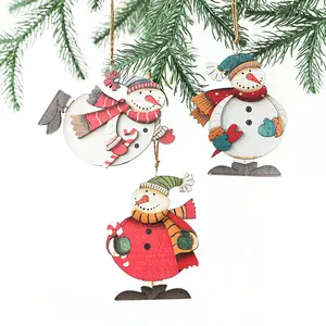 Wholesale Mdf Wood Snowman Christmas Tree Ornaments Decorations To Personalize