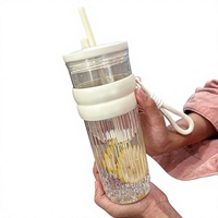 Nouvelle tasse d'été en paille, gobelet en plastique résistant aux hautes températures, grande capacité, design moderne et minimaliste, élégant, pour femmes, extérieur