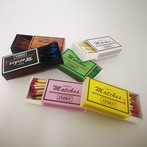 colorful tips wood safety matches in paper box , wooden match stick household - Product Image 1