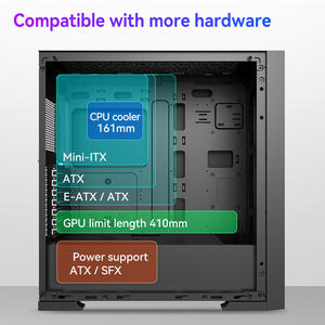 Sasis permainan Desktop <span class=keywords><strong>ATX</strong></span> kabinet jendela samping Tempered EATX menara penuh aliran udara tinggi manusia salju - Product Image 6