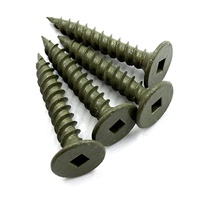 Tornillos autorroscantes de cabeza plana con accionamiento cuadrado, recubrimiento Ruspert, M3.9, punta afilada, 1 1/2 pulgadas