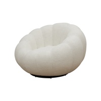 Nordique Simple blanc inclinable Rotation à 360 degrés loisirs canapé ensemble salon canapés Faux agneau s laine canapé chaise