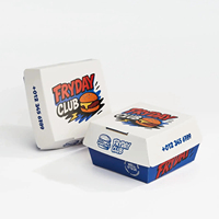 Boîte à hamburger en papier écologique avec logo personnalisé et porte-boisson pour frites et mini-hamburgers, emballages pour repas à emporter en famille