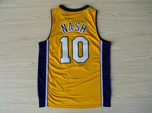 เสื้อบาสเก็ตบอลปักโลโก้ #10 Steve Nash สีขาวเหลืองม่วงยี่ห้อ30 - Product Image 5