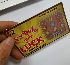 2024 gran oferta impresión personalizada divertido juego sorpresa rascar lotería ganar tarjeta billete - Product Image 6