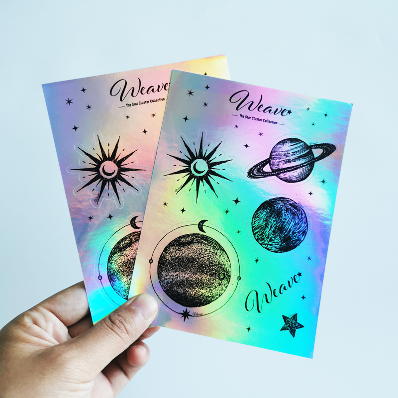 foglio di adesivi olografici