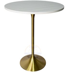 Penjualan langsung dari pabrik meja bar koktail besi tahan karat kawat balkon <span class=keywords><strong>mdf</strong></span> hitam dan emas bulat tinggi - Product Image 3