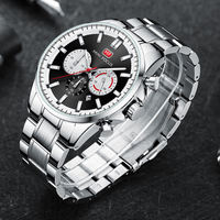Montre chronographe pour homme, bracelet en acier bleu, cadran de 46 mm, étanche 30 m, date luminescente, montre-bracelet sport à quartz