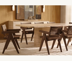 Modern Home Furniture <strong>Dinning</strong> <strong>Table</strong> Set Marble Dining <strong>Table</strong> Vitolo Carved Rectangular Dining <strong>Table</strong> - Product Image 4