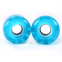 Roues de planche de skateboard bleu avec effet lumineux led, vente en gros, 4 pièces, 54mm
