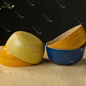 Ensemble de saladiers en bambou faits à la main vaisselle écologique bols de riz naturels réutilisables vaisselle légère de cuisine du Vietnam - Product Image 5