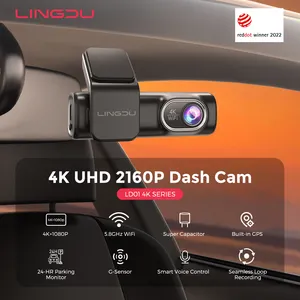 Genuine LD01 Dash Cam 4K+1080P Front And Rear Car DVR Build-in 5.8G Wifi GPS Tracker With ADAS Car Black Box For Sale