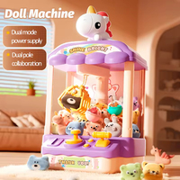 Mini machine à griffes à pièces de monnaie, jeu d'arcade de bureau avec lumière et son, adorable ours en peluche, attrapeur de bonbons, jouet électronique pour enfants