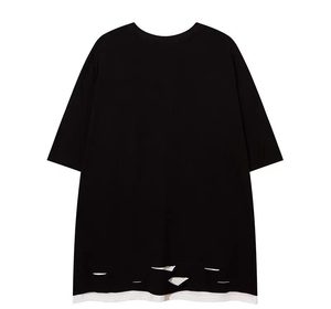 Camiseta <span class=keywords><strong>de</strong></span> Cuello Redondo 100% Algodón <span class=keywords><strong>de</strong></span> 230g, con Estampado <span class=keywords><strong>de</strong></span> Cruz <span class=keywords><strong>de</strong></span> Diamantes <span class=keywords><strong>de</strong></span> Imitación y Letras Metálicas, Estilo Urbano Oversize Desgastado y Atrevido, para Uso Casual - Product Image 2