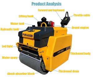 VR650 <b>Walk</b> Behind Double Drum Road Roller <b>Machine</b> - Product Image 4