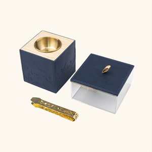 Sawtru sang trọng bằng gỗ da phục vụ khay với Lư nhíp da bằng gỗ khay Burner Set-Bốn mảnh Bộ - Product Image 3