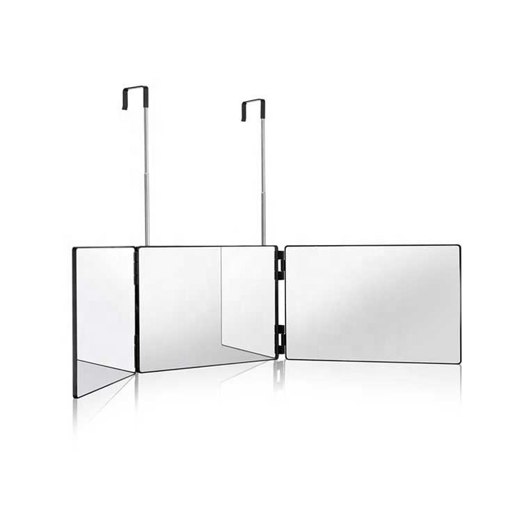 Парикмахерское черное трехслойное светодиодное зеркало для парикмахерской подвесное зеркало