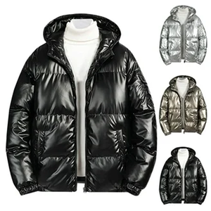 Veste matelassée unisexe à capuche ample et brillante de haute qualité avec fermeture éclair, fabricant personnalisé pour le streetwear et les vêtements décontractés - Product Image 3