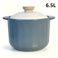 Olla de Cerámica Resistente COOK65, Sartén Antiadherente y Ecológica, Apta para Lavavajillas, Compatible con Gas, Capacidad de 6.5L, Diseño Moderno y Minimalista