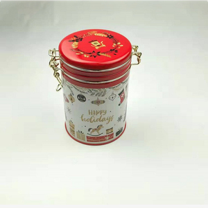 Wholesale gift chocolate tin box round candy tin can with lock