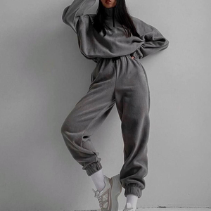 Sudadera con Capucha y Cremallera para Mujer, Personalizada al por Mayor, de Otoño e Invierno, de Manga Larga, Traje Deportivo de Dos Piezas - Product Image 2
