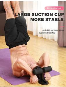 Alat Bantu Sit-Up Fitness Trainer Bahan <span class=keywords><strong>ABS</strong></span> Baru Baja+busa Pelat Pegangan Tiga Suction Cup untuk Latihan Otot Perut Fitness Indoor - Product Image 4