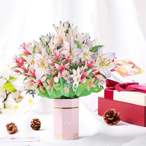 3D Pop-Up Flower Bouquet Card Best Gift for Wife Mom Birthday or Mother's Day Greeting Cards