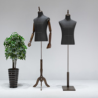 Mannequin de veste à prix de gros, torse debout factice, Mannequin pour hommes, bras en bois, demi-corps supérieur, Mannequin masculin pour affichage de costumes
