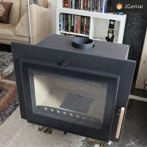 Stufa a Legna Moderna in Acciaio al Carbonio QC-06 Nera <span class=keywords><strong>e</strong></span> Rame Inserto per Caminetto 10KW Riscaldamento a Fuoco Reale Decorativo - Product Image 3