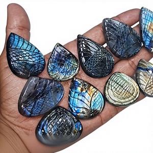 HARI OM CREATIONS Natural Blue <b>Opal</b> Pear Cut Loose Gemstones 15-30mm Iridescence Polished IGI Certified for Jewelry Making - Product Image 1