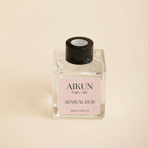 Aikun Small MOQ 100ML Clear Square Glass Adhesive Sticker Logo <b>Reed</b> <b>Diffuser</b> Gift Set Home Fragrance Set for Holiday Gift Buyer - Product Image 4