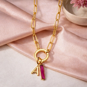 <span class=keywords><strong>Collana</strong></span> <span class=keywords><strong>con</strong></span> Ciondolo Iniziale Personalizzata in Acciaio Inossidabile <span class=keywords><strong>con</strong></span> Gemma Ovale in Ametista Viola o Cristallo <span class=keywords><strong>Rosso</strong></span> <span class=keywords><strong>Rubino</strong></span> - Product Image 2