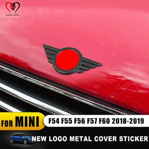 Schwarz gefrostete Fronthaube Motorhaube Heck Heck Kofferraum Logo Abdeckung Metall Aufkleber für Mini Cooper F55 F56 F57 F60 Nur für neues Logo