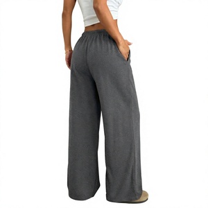 Pantalon de survêtement ample en molleton de coton pour femme, personnalisable avec broderie, style streetwear décontracté, vente en gros - Product Image 2