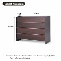 Buffet moderne minimaliste en placage de bois fumé, armoire de salle à manger laquée haute brillance avec poignée en alliage de zinc, meuble de maison