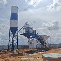 Centrale à béton mobile entièrement automatique prête à l'emploi, équipement de malaxage portable YHZS25/35, station de malaxage de petite capacité, prix usine