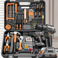 Kit combiné d'outils électriques tout-en-un avec perceuse à batterie au lithium, ensemble de perceuses sans fil avec boîte à outils portable pour la maison et le bricolage