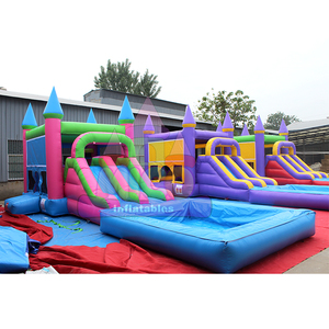 Tobogán Acuático Inflable con Temática de Castillo Morado, <span class=keywords><strong>Torre</strong></span> Arcoíris con <span class=keywords><strong>Piscina</strong></span> para Niños, Alquiler Comercial para Fiestas de Verano - Product Image 2