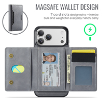 Étui en Cuir de Luxe pour iPhone 18 Pro Max, Magnétique Détachable 2-en-1, Portefeuille RFID et Porte-Cartes, Coque de Téléphone pour iPhone 15 16 17e 18