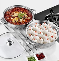 Hot Sale Dampfer Herd Bratpfanne mit Glas deckel Doppels ch ichten Edelstahl Dampf garer Hot Pot