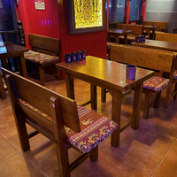 Table de bar de style rétro et ensemble de chaises meubles de restaurant sur le thème de l'hôtel Table de bar familiale banc dossier tabouret personnalisation