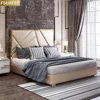 Cadre de lit de luxe de style designer Lit Cama Yatak Letto Letti Bedden Meubles de chambre à coucher Base de lit double en bois Muebles
